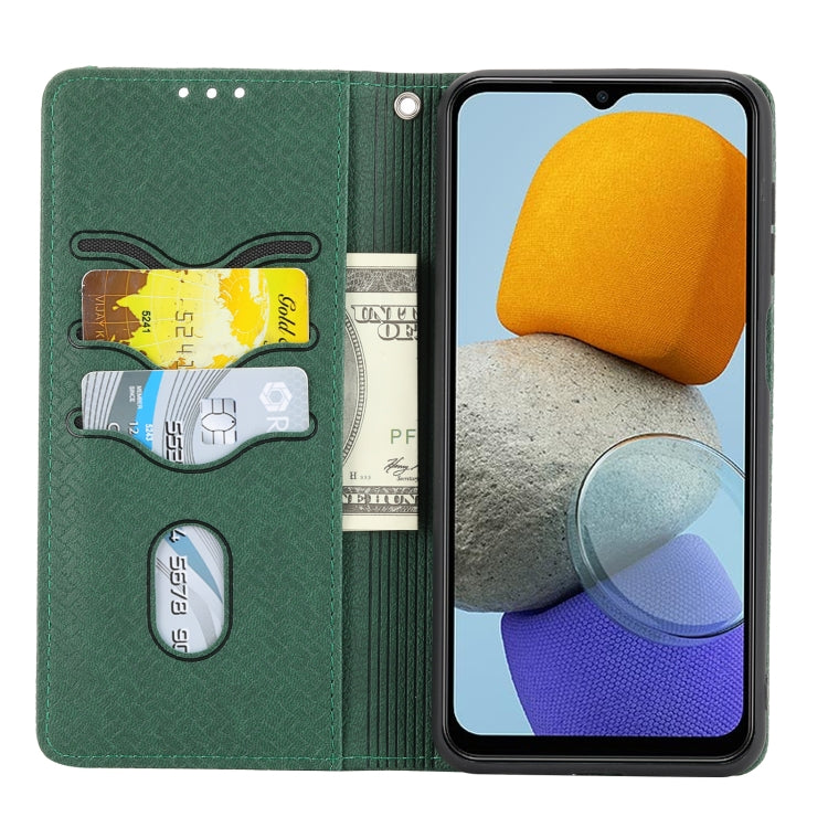 For Samsung Galaxy M23 / F23 5G Japanese Version Woven Texture Stitching Magnetic PU Leather Phone Case
