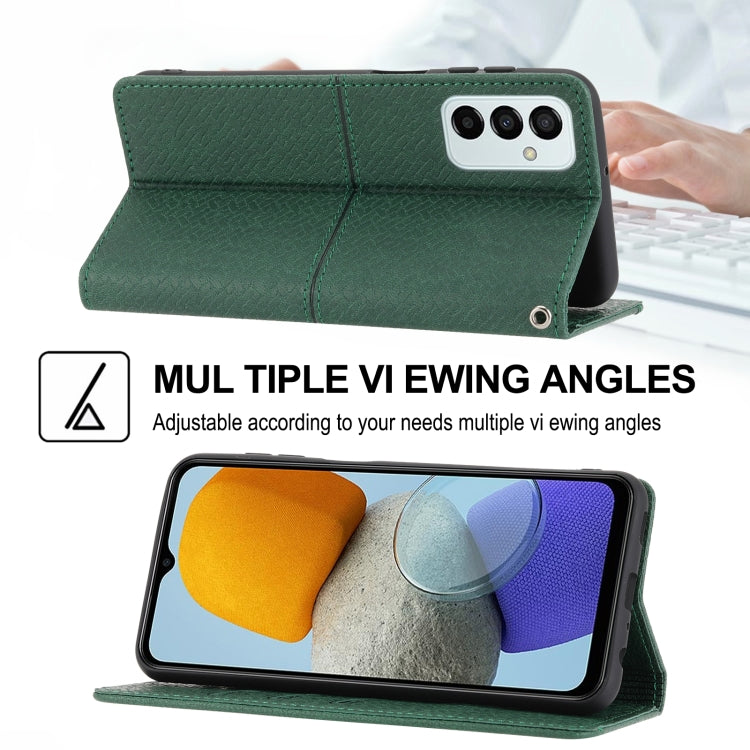 For Samsung Galaxy M23 / F23 5G Japanese Version Woven Texture Stitching Magnetic PU Leather Phone Case