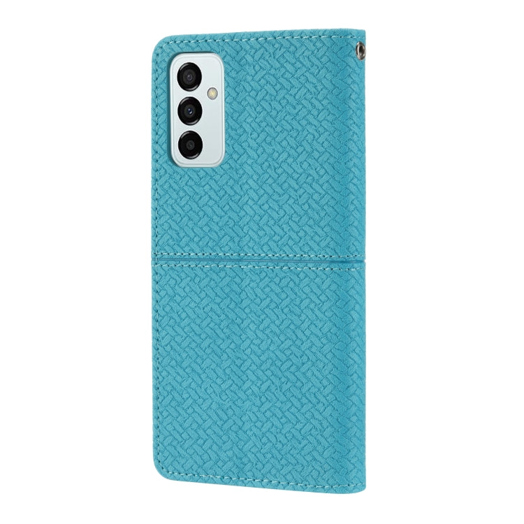 For Samsung Galaxy M23 / F23 5G Japanese Version Woven Texture Stitching Magnetic PU Leather Phone Case