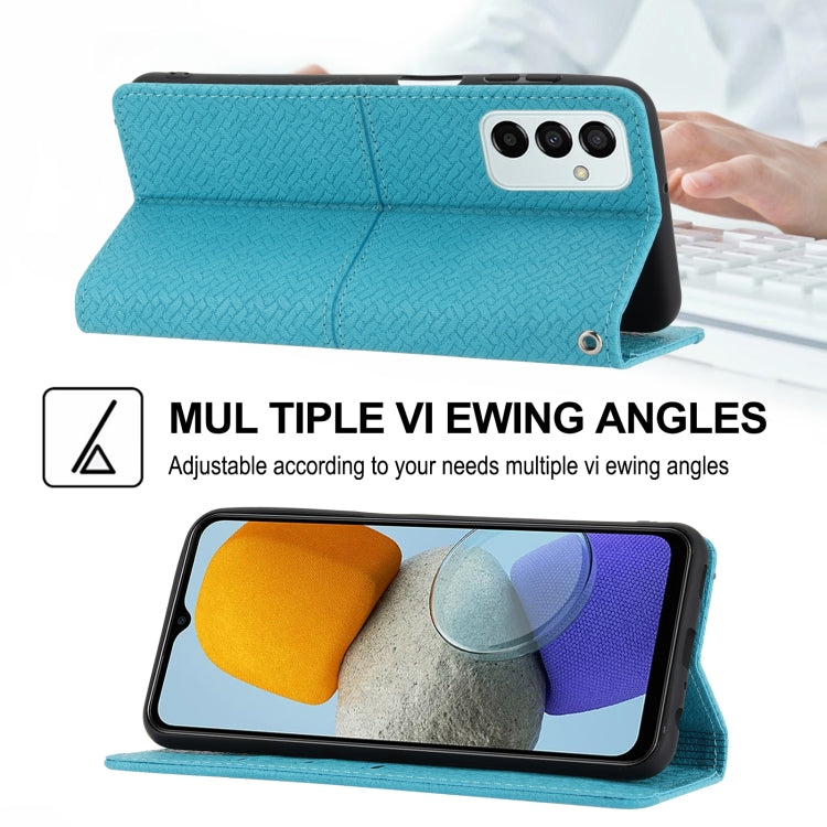 For Samsung Galaxy M23 / F23 5G Japanese Version Woven Texture Stitching Magnetic PU Leather Phone Case
