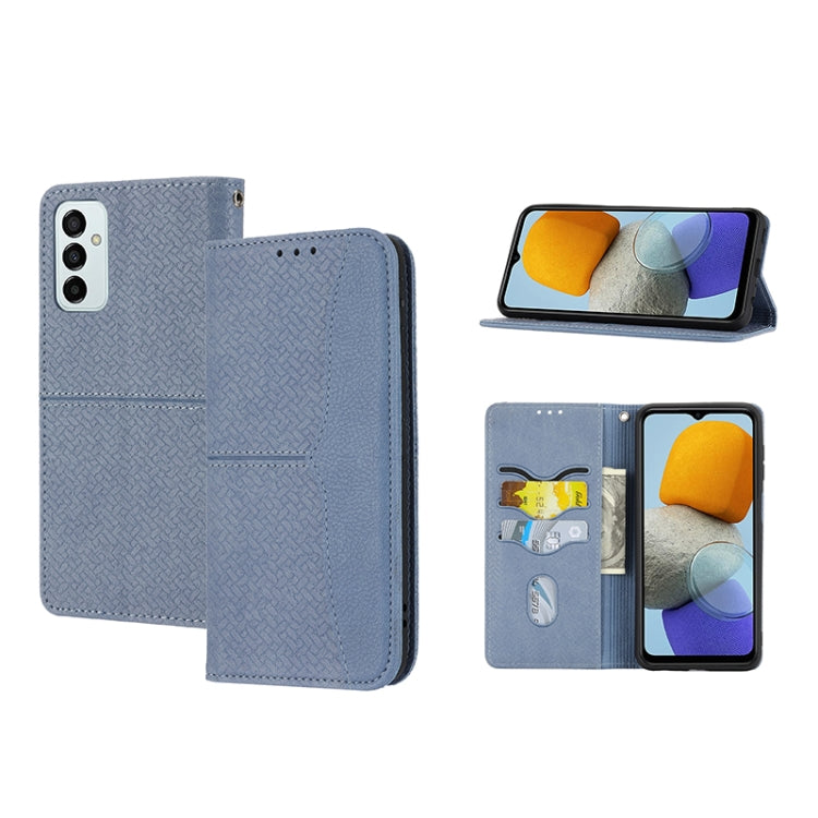 For Samsung Galaxy M23 / F23 5G Japanese Version Woven Texture Stitching Magnetic PU Leather Phone Case