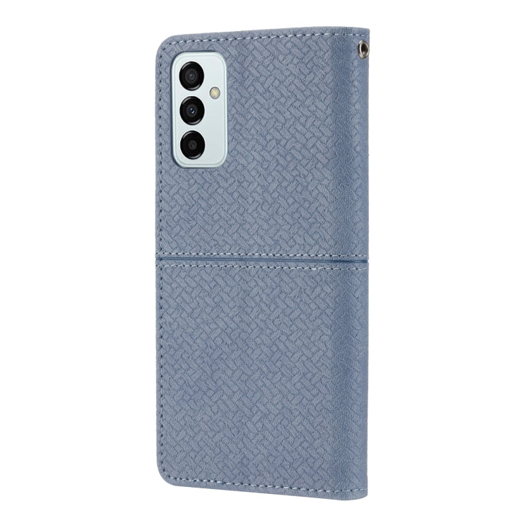 For Samsung Galaxy M23 / F23 5G Japanese Version Woven Texture Stitching Magnetic PU Leather Phone Case
