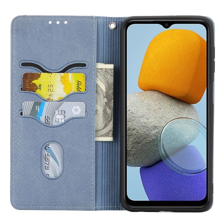 For Samsung Galaxy M23 / F23 5G Japanese Version Woven Texture Stitching Magnetic PU Leather Phone Case