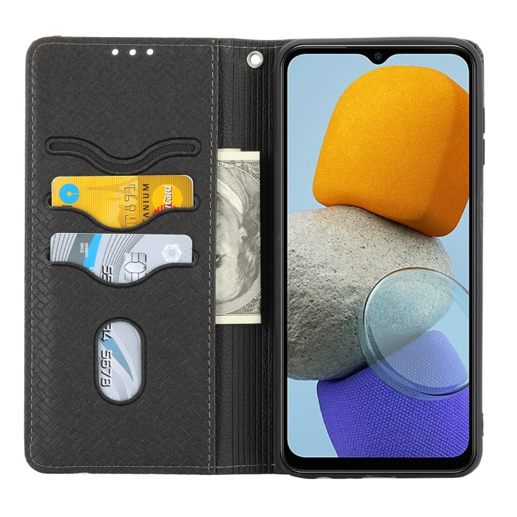 For Samsung Galaxy M23 / F23 5G Japanese Version Woven Texture Stitching Magnetic PU Leather Phone Case