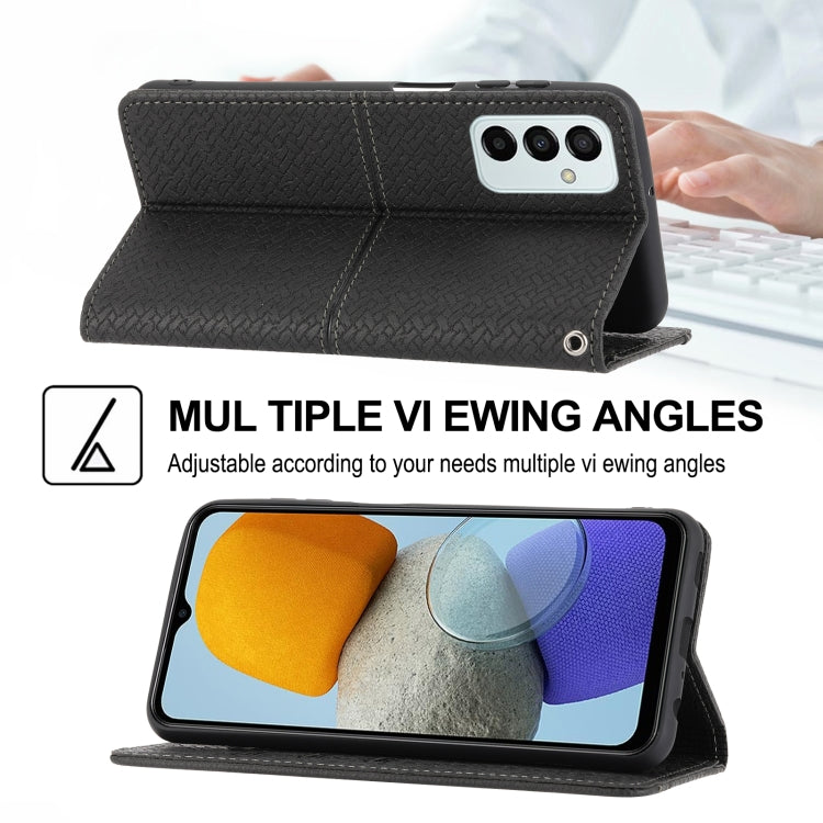 For Samsung Galaxy M23 / F23 5G Japanese Version Woven Texture Stitching Magnetic PU Leather Phone Case