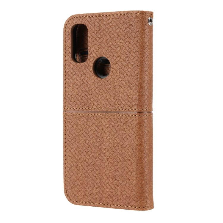 For Kyocera Android One S9 / Digno Sanga Edition Woven Texture Stitching Magnetic PU Leather Phone Case