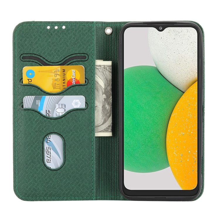 For Kyocera Android One S9 / Digno Sanga Edition Woven Texture Stitching Magnetic PU Leather Phone Case