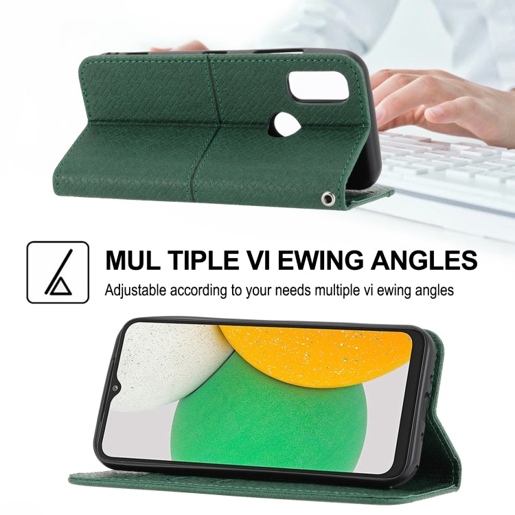 For Kyocera Android One S9 / Digno Sanga Edition Woven Texture Stitching Magnetic PU Leather Phone Case