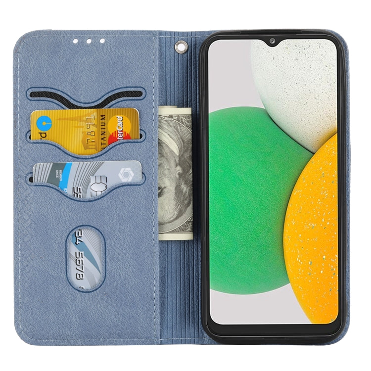 For Kyocera Android One S9 / Digno Sanga Edition Woven Texture Stitching Magnetic PU Leather Phone Case