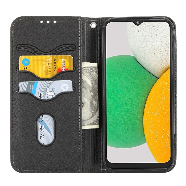 For Kyocera Android One S9 / Digno Sanga Edition Woven Texture Stitching Magnetic PU Leather Phone Case