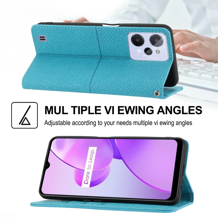 For OPPO Realme C31 4G Global Woven Texture Stitching Magnetic PU Leather Phone Case