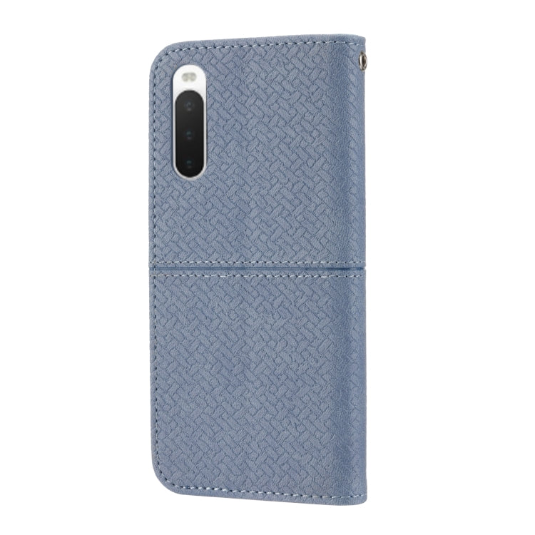 For Sony Xperia 10 IV Woven Texture Stitching Magnetic PU Leather Phone Case
