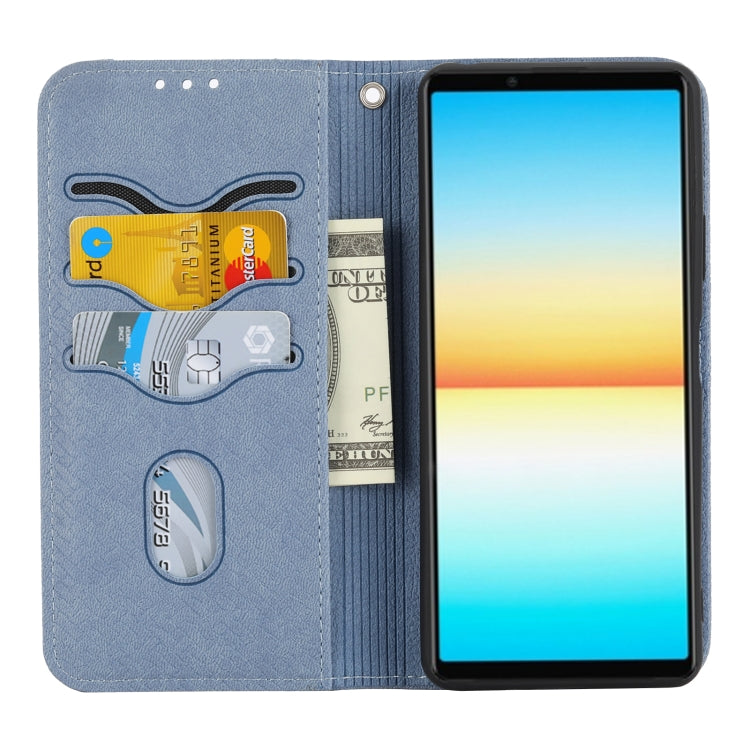 For Sony Xperia 10 IV Woven Texture Stitching Magnetic PU Leather Phone Case