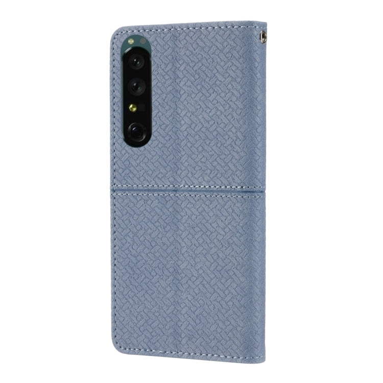 For Sony Xperia 1 IV Woven Texture Stitching Magnetic PU Leather Phone Case
