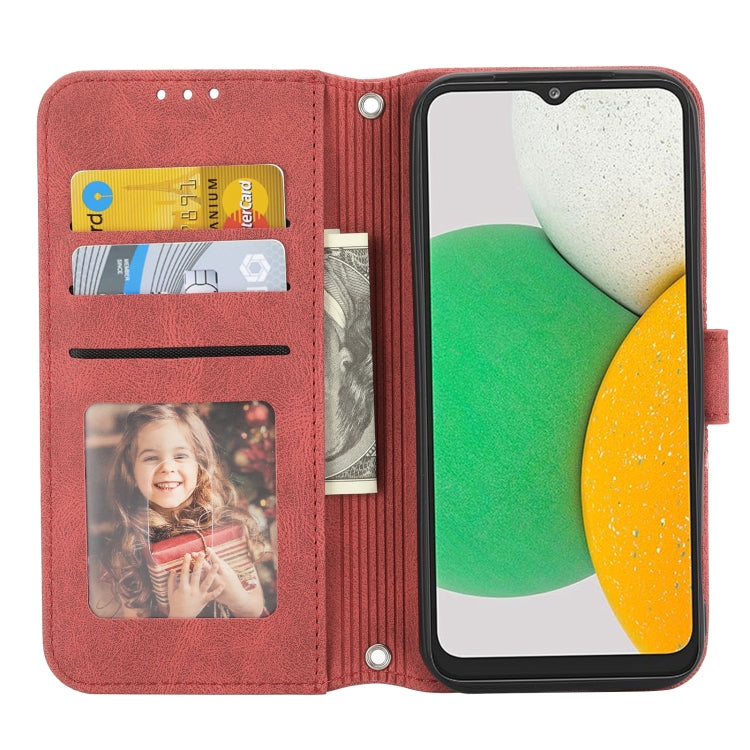 For Kyocera Android One S9 / Digno Sanga Edition Embossed Striped Magnetic Buckle Horizontal Flip Phone Leather Case