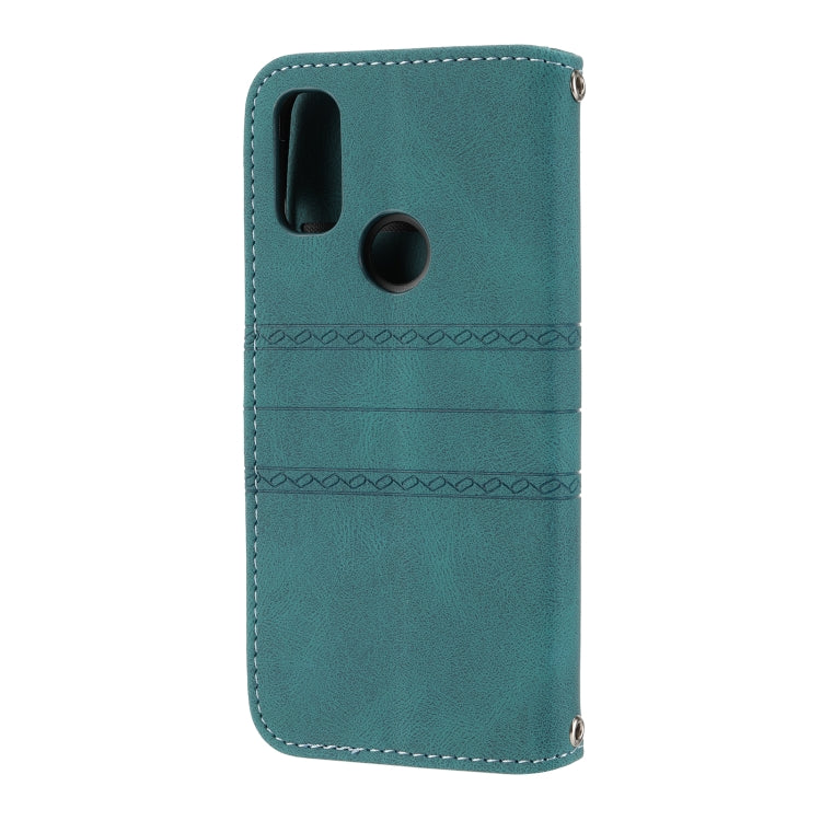For Kyocera Android One S9 / Digno Sanga Edition Embossed Striped Magnetic Buckle Horizontal Flip Phone Leather Case