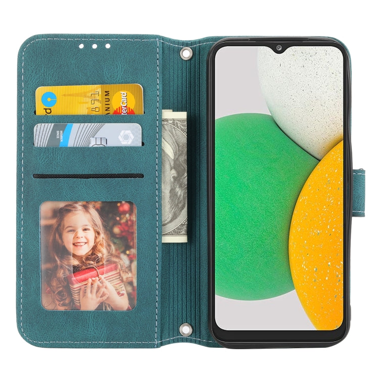 For Kyocera Android One S9 / Digno Sanga Edition Embossed Striped Magnetic Buckle Horizontal Flip Phone Leather Case