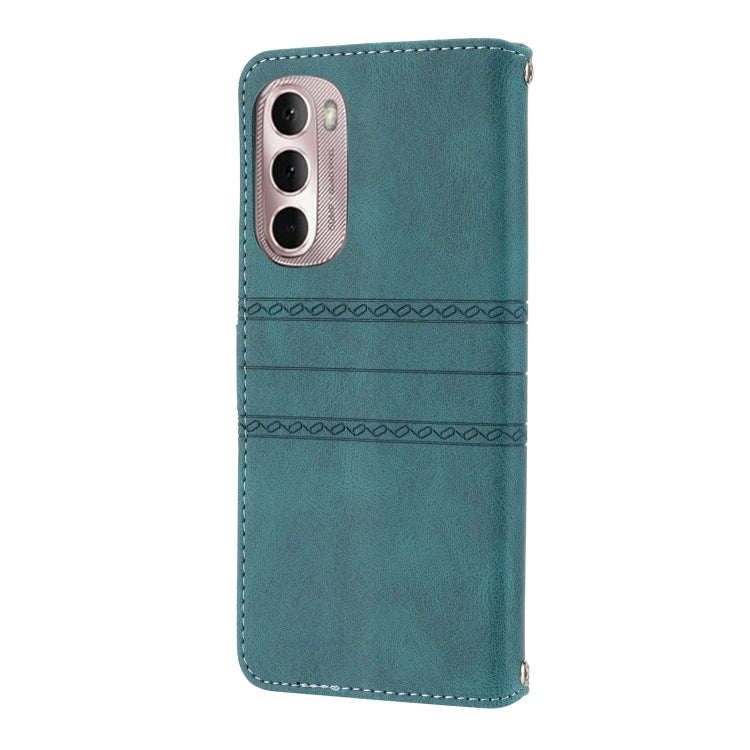 For Motorola Moto G Stylus 5G 2022 Embossed Striped Magnetic Buckle Horizontal Flip Phone Leather Case