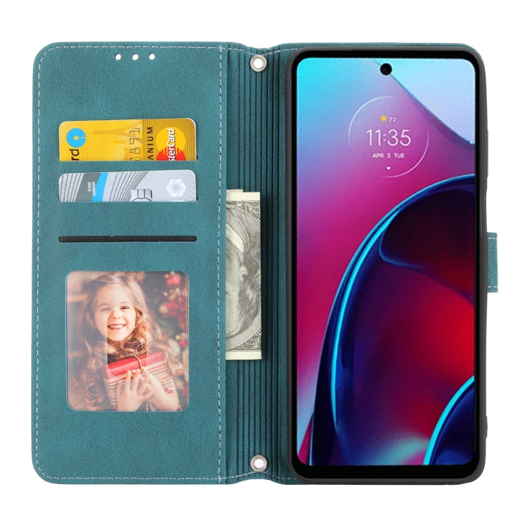 For Motorola Moto G Stylus 5G 2022 Embossed Striped Magnetic Buckle Horizontal Flip Phone Leather Case