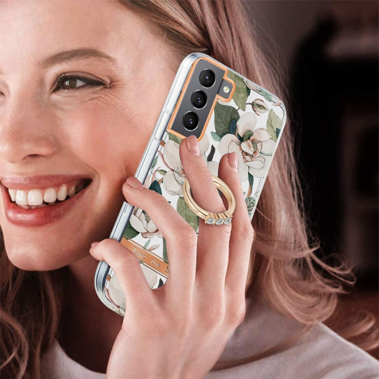 For Samsung Galaxy S22+ 5G Ring IMD Flowers TPU Phone Case