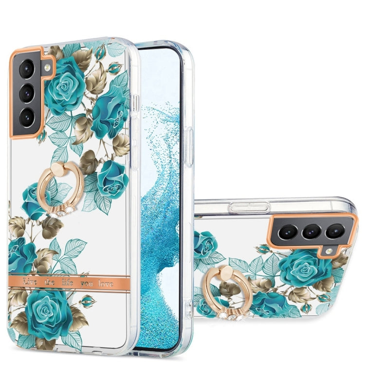 For Samsung Galaxy S22+ 5G Ring IMD Flowers TPU Phone Case