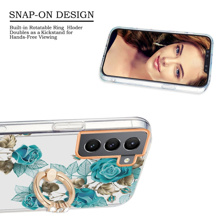 For Samsung Galaxy S22+ 5G Ring IMD Flowers TPU Phone Case