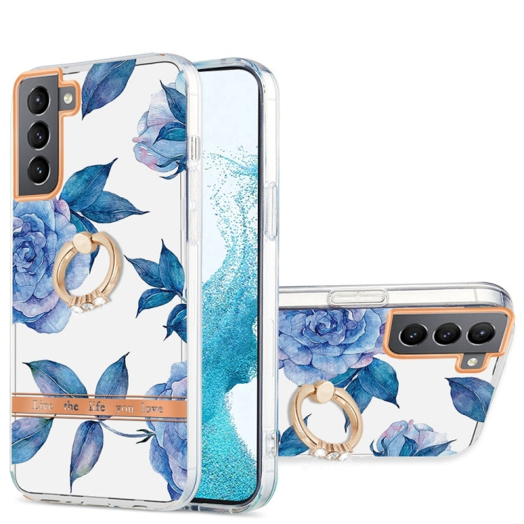 For Samsung Galaxy S22+ 5G Ring IMD Flowers TPU Phone Case