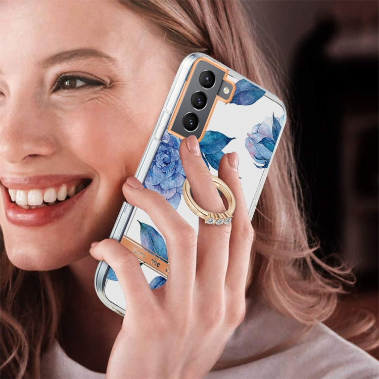 For Samsung Galaxy S22+ 5G Ring IMD Flowers TPU Phone Case