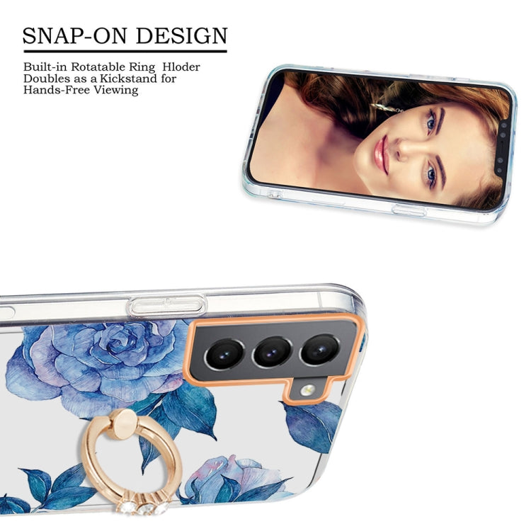 For Samsung Galaxy S22+ 5G Ring IMD Flowers TPU Phone Case