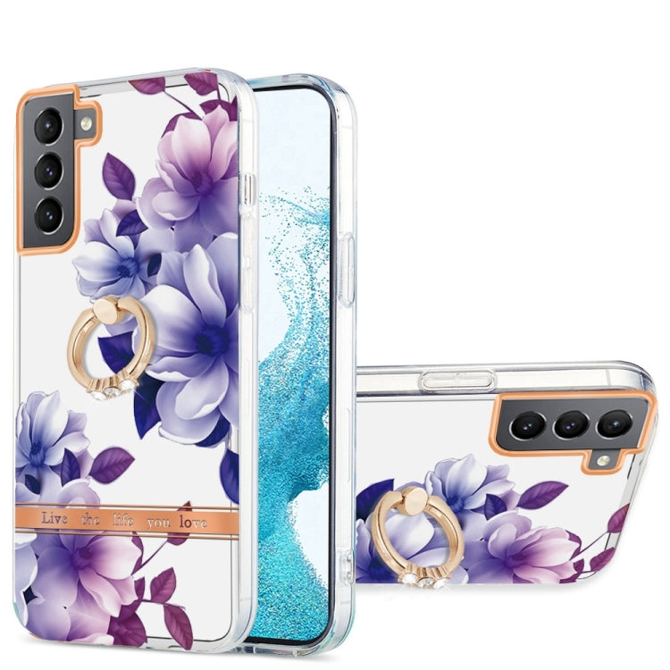 For Samsung Galaxy S22+ 5G Ring IMD Flowers TPU Phone Case