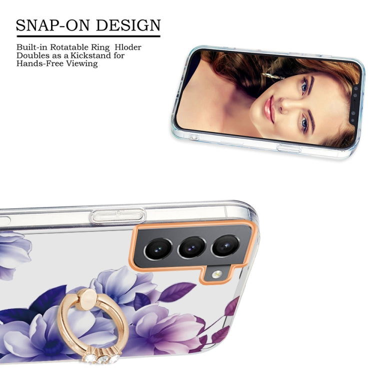 For Samsung Galaxy S22+ 5G Ring IMD Flowers TPU Phone Case