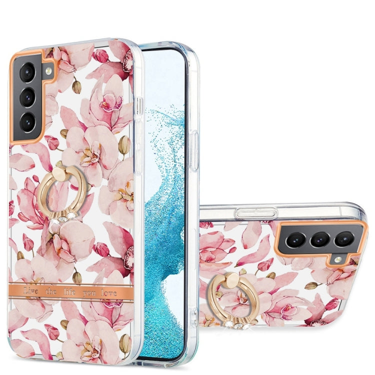 For Samsung Galaxy S22+ 5G Ring IMD Flowers TPU Phone Case