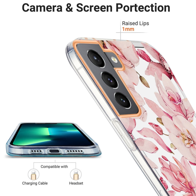 For Samsung Galaxy S22+ 5G Ring IMD Flowers TPU Phone Case