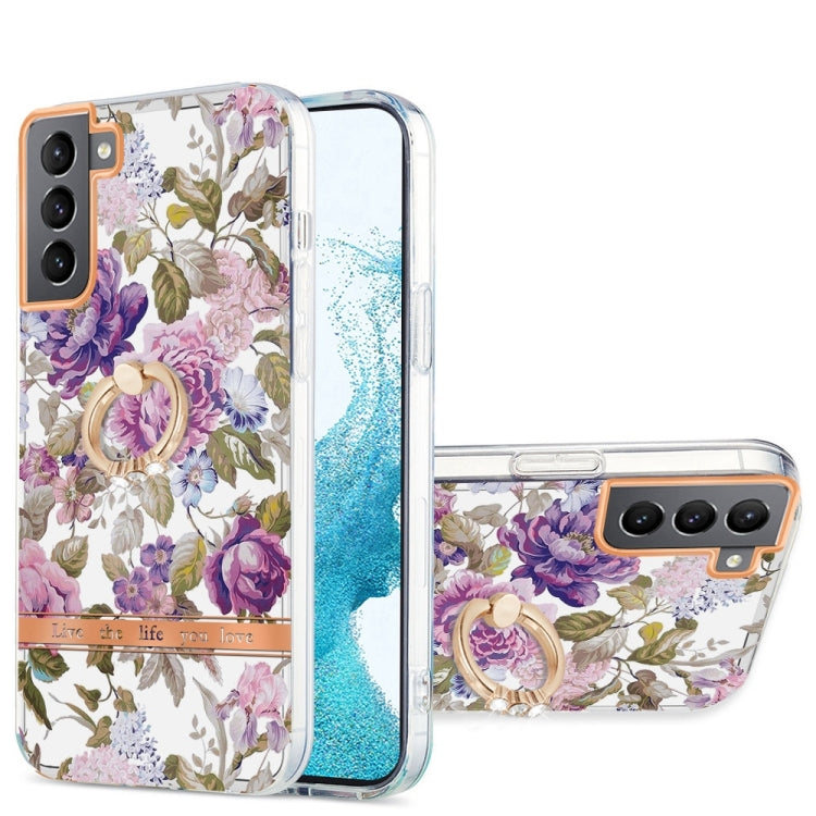 For Samsung Galaxy S22+ 5G Ring IMD Flowers TPU Phone Case
