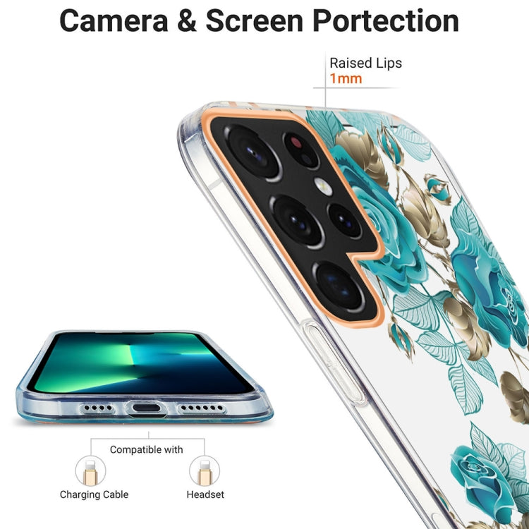 For Samsung Galaxy S22 Ultra 5G Ring IMD Flowers TPU Phone Case
