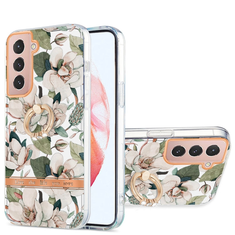 For Samsung Galaxy S21 5G Ring IMD Flowers TPU Phone Case