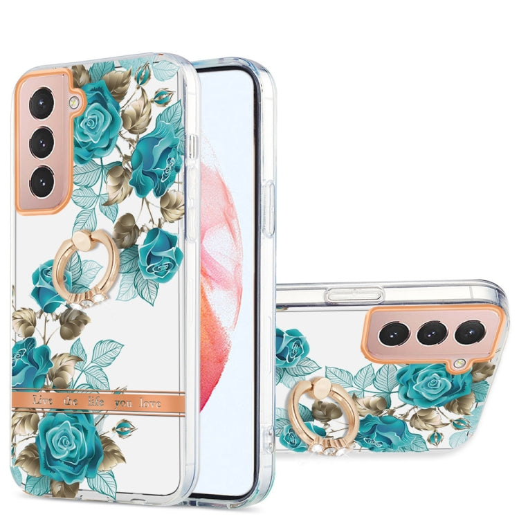 For Samsung Galaxy S21 5G Ring IMD Flowers TPU Phone Case