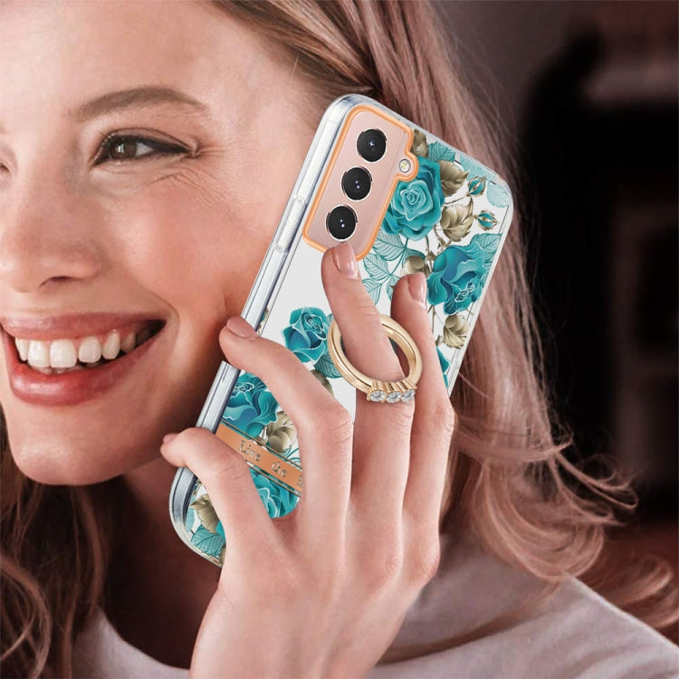 For Samsung Galaxy S21 5G Ring IMD Flowers TPU Phone Case