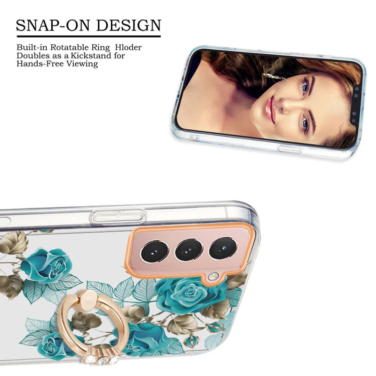 For Samsung Galaxy S21 5G Ring IMD Flowers TPU Phone Case