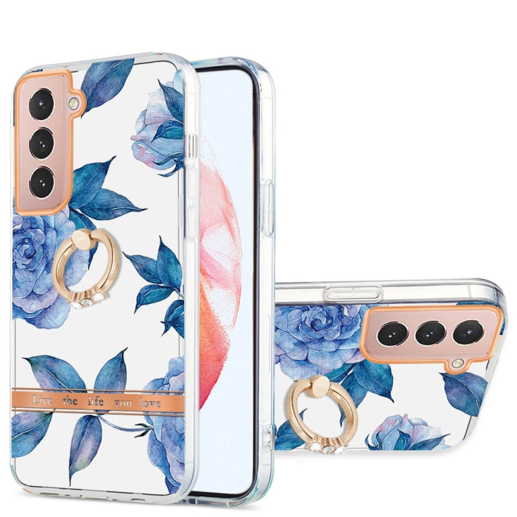 For Samsung Galaxy S21 5G Ring IMD Flowers TPU Phone Case