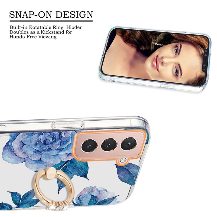 For Samsung Galaxy S21 5G Ring IMD Flowers TPU Phone Case