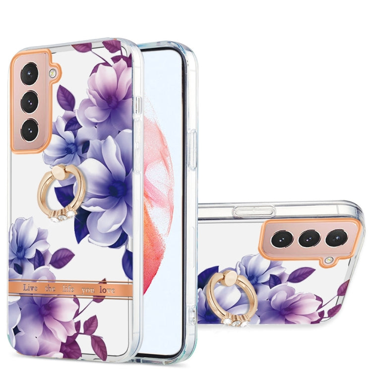 For Samsung Galaxy S21 5G Ring IMD Flowers TPU Phone Case