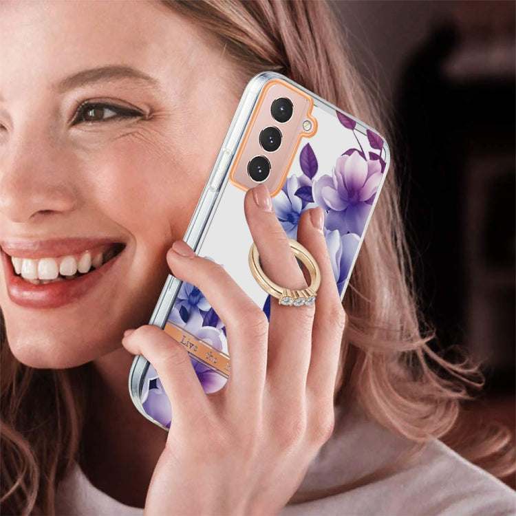 For Samsung Galaxy S21 5G Ring IMD Flowers TPU Phone Case