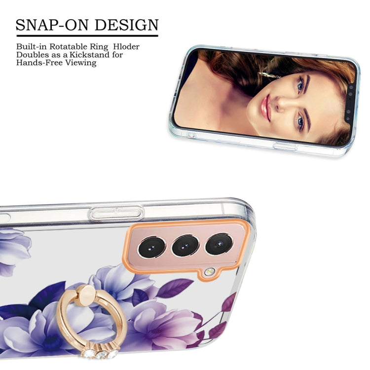 For Samsung Galaxy S21 5G Ring IMD Flowers TPU Phone Case