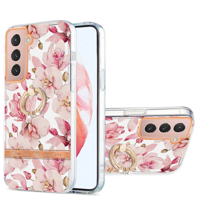 For Samsung Galaxy S21 5G Ring IMD Flowers TPU Phone Case