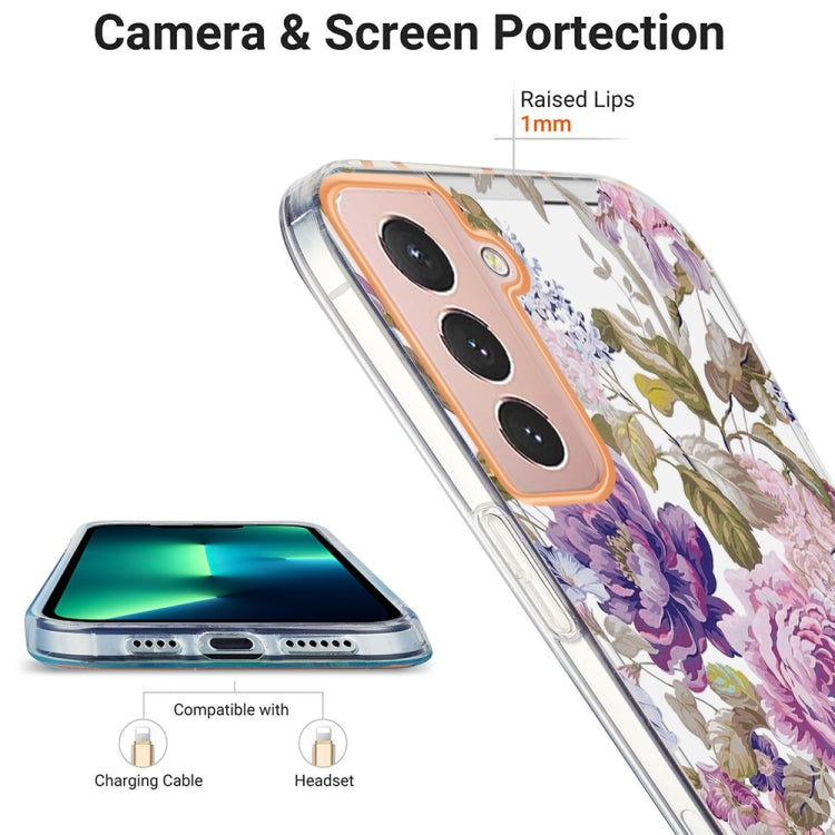 For Samsung Galaxy S21 5G Ring IMD Flowers TPU Phone Case