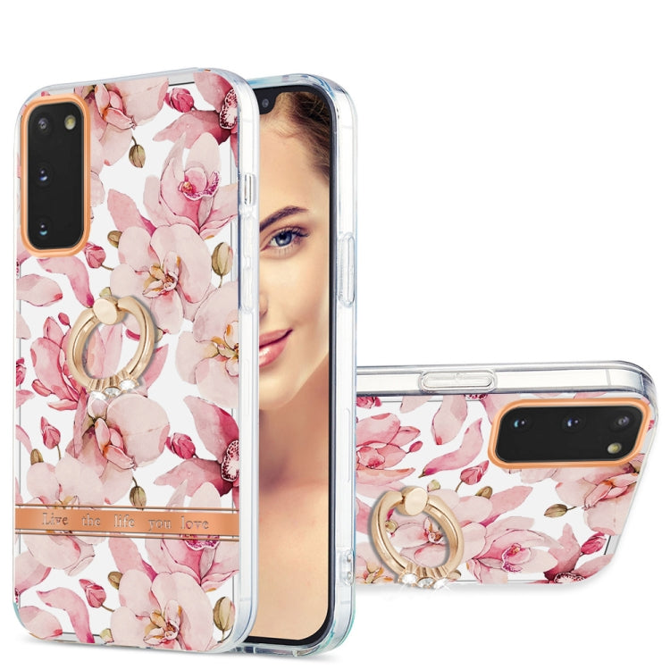 For Samsung Galaxy S20 Ring IMD Flowers TPU Phone Case