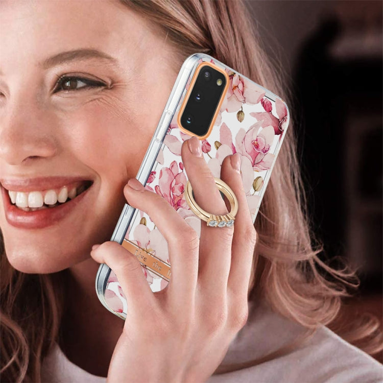 For Samsung Galaxy S20 Ring IMD Flowers TPU Phone Case