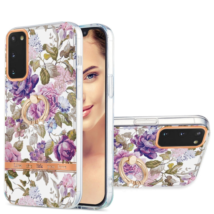 For Samsung Galaxy S20 Ring IMD Flowers TPU Phone Case