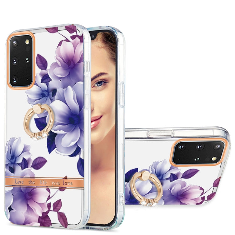 For Samsung Galaxy S20+ Ring IMD Flowers TPU Phone Case